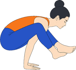 An illustration of Bhujapidasana, Shoulder Pressing Pose.