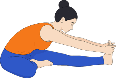 An illustration of Janu Sirsasana A, Head to Knee A.