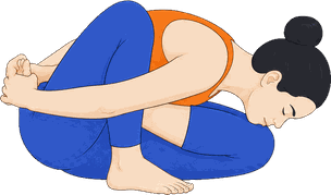 An illustration of Marichyasana B, Marichi's Pose B.