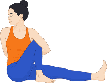An illustration of Marichyasana C, Marichi's Pose C.
