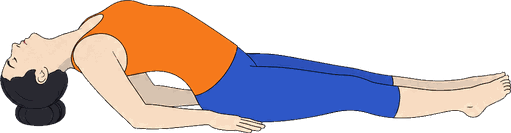 An illustration of Matsyasana, Fish Pose.