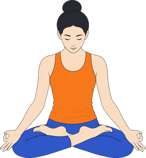 An illustration of Padmasana, Lotus Pose.