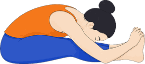 An illustration of Paschimottanasana A, West Stretch A.