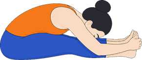 An illustration of Paschimottanasana B, West Stretch B.