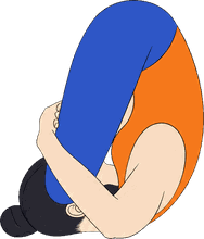 An illustration of Pindasana, Embryo Pose.