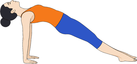 An illustration of Purvottanasana, East Stretch.