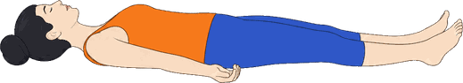 An illustration of Shavasana, Corpse Pose.