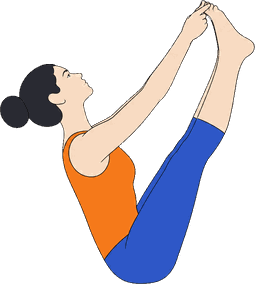 An illustration of Ubhaya Padangusthasana, Both Big Toes Pose.
